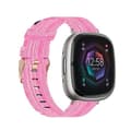 För Fitbit Sense Nylon Weave Canvas Watch Band Pink