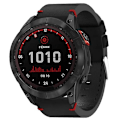Miniatyrbillede 1 af 5: Til Garmin Fenix ​​7x Solar 26mm Læder Sutur Stål Spænde Urbånd Black