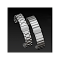 Miniatyrbillede 3 af 4: Smartwatch-rem til Huawei Strap 6/Honor Strap 6/7 MIJOBS rustfrit stål metalspænde urrem med bambusled (sølv)