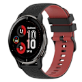 Miniatyrbillede 1 af 5: Til Garmin Venu 2 Plus 20 mm ternet tofarvet silikoneurrem Black-Red