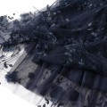 Miniatyrbild 4 av 5: Lång Tutu-kjol i tyll för kvinnor 3d-blombroderi Enfärgad midi- mesh med hög midja Navy