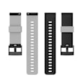 Miniatyrbilde 2 av 5: For Suunto 7 24 mm tofarget silikonklokkerem Black Grey