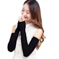 Miniatyrbillede 5 af 5: Varme Fingerless Handsker Vinter vanter Strikket Half Finger Manchet Handsker Lang Damer Red M