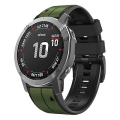 Miniatyrbilde 1 av 5: For Garmin Fenix ​​5 22 mm silikon sportsklokkerem i to farger Amygreen-Black