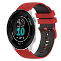 Miniatyrbillede 1 af 5: Til Garmin Forerunner 158 20 mm ternet tofarvet silikoneurrem Red-Black