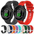 Miniatyrbillede 3 af 5: Til Garmin Forerunner 55 20mm Silikone Twill urbånd Red