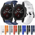 Miniatyrbilde 3 av 5: For Garmin Fenix ​​5s Plus metallspenne ensfarget silikonklokkerem Red