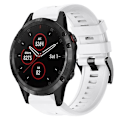 Miniatyrbillede 1 af 5: Til Garmin Fenix ​​5 Plus metalspænde ensfarvet silikoneurrem White
