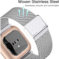 Miniatyrbillede 2 af 5: Fitbit Versa/fitbit Versa 2 Bånd Til Damer Mænd, Justerbar Rustfri Silver