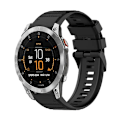 Miniatyrbillede 1 af 5: Til Garmin Epix Gen 2 22 mm horisontal tekstur silikone urrem med værktøj til fjernelse Black