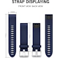 Miniatyrbillede 4 af 4: Udskiftningsrem til Fenix ​​5s Plus/fenix 6s Pro/fenix 7s/d2 Delta S Smartwatch (sølvspænde-mørkeblå) Dark Blue