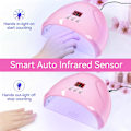 Miniatyrbilde 3 av 5: Negldørker 48W UV LED Neglelampe Med Autosensor Bærbar UV Lampe For Gel Lakk Rosa