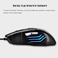Miniatyrbilde 4 av 5: 4 justerbar Dpi og 7 knapper Led optisk Usb kablet spillmus Black