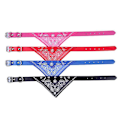 Pikkukuva 3 / 5: Säädettävä lemmikkieläinten bandana kaulahuivi koiran sylkipyyhe puuvillainen koiran tarvikkeet painatus kolmioside Pink