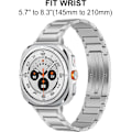 Miniatyrbillede 5 af 5: Titaniumsbånd til Galaxy Watch Ultra 47mm, One Click & No Gap Urrem Integreret Spænderem til Galaxy Watch Ultra 47mm (2024) Sølv