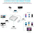 Miniatyrbild 4 av 5: Typ C Adapter, USB 3.1 Hub (usb-c Thunderbolt 3 Port-kompatibel) Till USB 3.0 HDMI Typ C hona Laddare Adapter Converter kompatibel med Macboo Silver gray