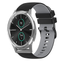 Miniatyrbilde 1 av 5: For Garmin Vivomove Luxe 20 mm rutete tofarget silikonklokkerem Black-Grey
