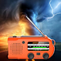 Miniatyrbilde 2 av 5: Nødhåndsveiv radio med LED-lommelykt for nødstilfelle, Am/fm Noaa bærbar værradio med 5000 mah Power Bank Telefonlader, Solenergi Fo