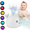 Miniatyrbillede 1 af 5: Baby badelegetøj, hval automatisk spray vand badelegetøj med LED-lys, induktion sprinkler badekar bruser pool badeværelse springvand legetøj til småbørn børn