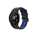 Miniatyrbilde 1 av 4: Rem for Garmin Fenix 6X 26 mm Silikon Sportsrem i to farger Svart-Blå