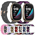 Miniatyrbilde 3 av 5: For Fitbit Sense Nylon Vevd Canvas Klokkereim XER Red