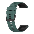 Miniatyrbilde 1 av 5: For Garmin Fenix ​​3 26mm Silikon Mixing Color Watch Band Dark Green-Black