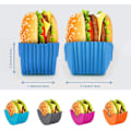 Miniatyrbild 5 av 5: 4 st Hamburgerbröd Fast Box Burgerhållare Sandwichhållare Återanvändbar Grey 4pcs