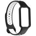 Miniatyrbillede 2 af 5: Til Amazfit Band 7 Loop To-farvet åndbart silikone urbånd Black-White