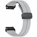 Miniatyrbillede 3 af 3: Til Garmin Fenix 7 / 6 / 5 22mm Rem til håndled Fleksibelt silikoneur med magnetisk spænde Grey
