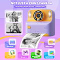Miniatyrbilde 5 av 5: Digitalkamera 1080P HD Barnas Instant Print Kamera 2.4 Tommers IPS Skjerm Lilla