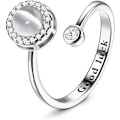 Miniatyrbild 1 av 5: 925 Sterling Silver Fidget Ångestring - Owlhole Sten Roterbar Spinner Ring
