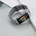 Miniatyrbild 5 av 5: För Fitbit Charge 5 Nylon Canvas Watch Band Black White Grid