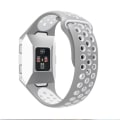 Miniatyrbillede 4 af 5: Til Fitbit Ionic åndbart tofarvet silikone urbånd Grey White