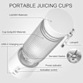 Miniatyrbillede 4 af 5: Bærbar blender til shakes og smoothies med 6 knive hvid