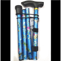 Miniatyrbillede 2 af 3: Sammenfoldelig spadserestok Justerbar aluminiumsblomstret vandrestok til vandring Camping Holdbar mobilitetshjælp Blue