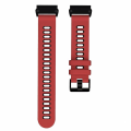 Miniatyrbilde 2 av 5: For Garmin Fenix ​​7 To-farget silikon hurtigutløser klokkerem Red Black