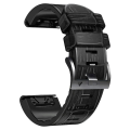 Miniatyrbillede 3 af 5: Til Garmin Fenix ​​7x/6x Pro/tactix 7 26mm Crocodile Texture Silikone læderurrem Black