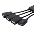 Pikkukuva 4 / 5: Feylan Type-C 3.1 4-in-1 Micro USB -keskitin OTG-kaapeli jatkopala sovitin Android Samsung -tabletille virtalähteellä Black