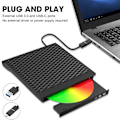 Miniatyrbild 2 av 5: Extern DVD-enhet, USB 3.0 bärbar CD/DVD +/-RW-enhet/DVD-spelare för bärbar dator med Windows 10/11