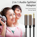 Miniatyrbillede 3 af 5: Lydkabel 3,5 mm interface Hurtig transmission Stabil output Stærkt signal Plug and Play 2 i 1 lydsplitteradapter Hjem forsyning Silver Gray
