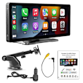 Miniatyrbillede 1 af 5: Bærbar bil MP5-afspiller 10,26 tommer HD stor skærm Bluetooth FM/AM/RDS radio kablet Android Auto