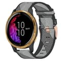 Til Garmin Venu 20mm Nylon Vævet Urrem LCS Grey