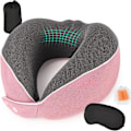 Miniatyrbild 1 av 5: U-formad Resekudde Mjuk Memory Foam Nackkudde för Flygplan, Bil (rosa)