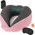 U-formad Resekudde Mjuk Memory Foam Nackkudde för Flygplan, Bil (rosa)