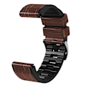 Miniatyrbild 4 av 5: För Garmin Fenix ​​7x/6x Pro/tactix 7 26mm Crocodile Texture Watch Coffee