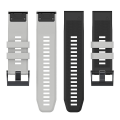 Miniatyrbilde 2 av 4: For Garmin Fenix ​​7x tofarget silikonklokkerem Black Grey