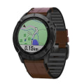 Miniatyrbilde 3 av 5: For Garmin Fenix 6 Silikon + Lær Hurtigutløser Klokkereim ZUQ Coffee