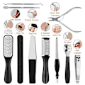 Miniatyrbillede 4 af 5: Pedicure-værktøjssæt, rustfrit stål, fjerner død hud, pedicure-sæt Black 20 piece set