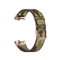 Miniatyrbild 4 av 5: För Fitbit Charge 4 / Charge 3 Se rostfritt stålhuvud korn nylon denim ersättningsrem klockband Yellow Stripe