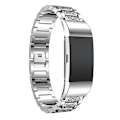 Miniatyrbillede 2 af 5: Diamantbesat urrem i massivt rustfrit stål til Fitbit Charge 2 Silver